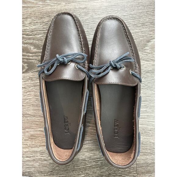 NEW J.Crew Leather Driving Shoes In Dark Brown Size 11 - Picture 5 of 9